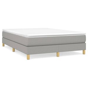 vidaXL Estructura de cama con somier tela gris claro 140x190 cm