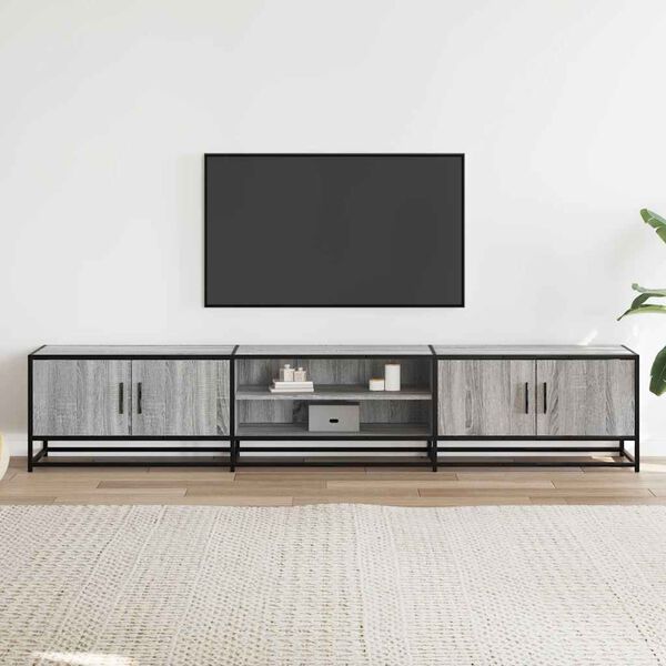 vidaXL Mueble para TV madera de ingenier&iacute;a gris Sonoma 210x35x41 cm