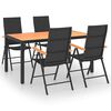 vidaXL Juego de comedor para jard&iacute;n 5 piezas negro y marr&oacute;n