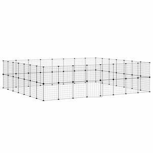 vidaXL Jaula para mascotas de 60 paneles puerta acero negro 280x245x70 cm