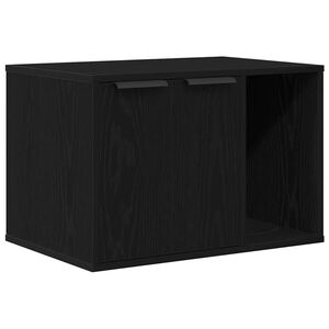 vidaXL Caja de arena para gatos de roble negro 60x40x40 cm