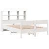 vidaXL Cama con estanter&iacute;a sin colch&oacute;n madera maciza blanca 120x200 cm