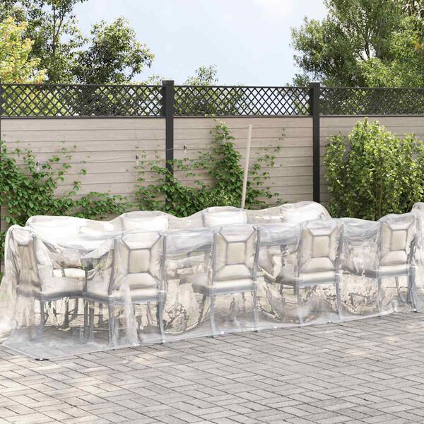 vidaXL Lona transparente con ojales polietileno 2x10 m