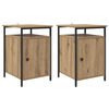 vidaXL Armario de Noche 2 pcs Roble artesanal 40 x 42 x 60cm