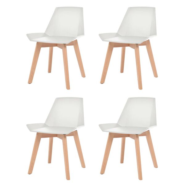 vidaXL Sillas de comedor 4 unidades pl&aacute;stico blanco