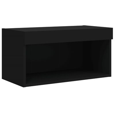 vidaXL Mueble para TV con luces LED negro 60x30x30 cm