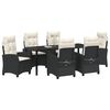 vidaXL Conjunto de Comedor de Jard&iacute;n 7 pcs Negro rat&aacute;n sint&eacute;tico