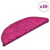 vidaXL Alfombrillas para escaleras 30 unidades 56x17x3 cm Rosa Semicircular