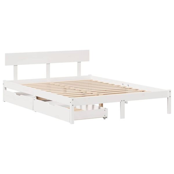 vidaXL Estructura de cama sin colchón madera maciza de pino 160x200 cm