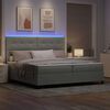vidaXL Cama Box Spring LED con colch&oacute;n Gris Claro 200 x 200 cm tela