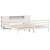 vidaXL Cama con estanter&iacute;a sin colch&oacute;n madera maciza blanca 200x200 cm