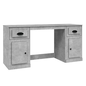 vidaXL Escritorio con armario contrachapada gris hormig&oacute;n