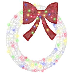 vidaXL Corona con 60 LED Multicolor 75 cm Acrílico