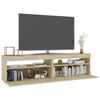 vidaXL Muebles de TV con luces LED 2 unidades roble Sonoma 75x35x40 cm