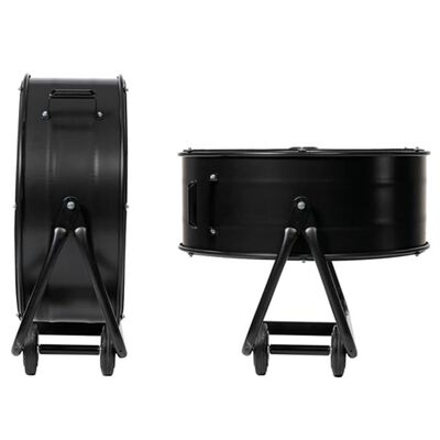 Perel Ventilador de suelo tambor de metal negro 60 cm 330 W