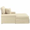 vidaXL Chaise Lounge con Falda con coj&iacute;n Crema 91 x 157 x 91 cm tela