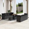vidaXL Conjunto de sof&aacute; de jard&iacute;n 11 pcs Negro rat&aacute;n sint&eacute;tico
