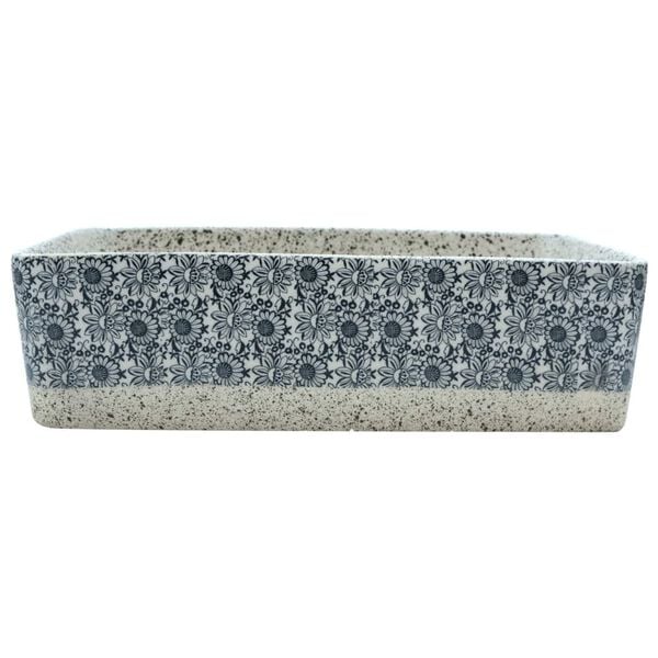 vidaXL Lavabo de encimera rectangular cerámica gris azul 46x35,5x13 cm