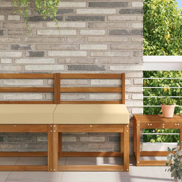 vidaXL Coj&iacute;n para sof&aacute; de exterior Beige 60 x 60 x 8 cm Poli&eacute;ster