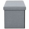 vidaXL Banco almacenaje plegable lino sint&eacute;tico 76x38x38 cm gris claro