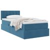 vidaXL Cama con almacenamiento Azul Oscuro 90 x 190 cm Terciopelo