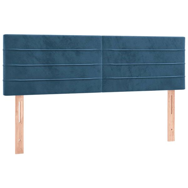 vidaXL Cabeceros 2 unidades terciopelo azul oscuro 72x5x78/88 cm