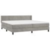 vidaXL Cama box spring con colch&oacute;n terciopelo gris claro 200x200 cm