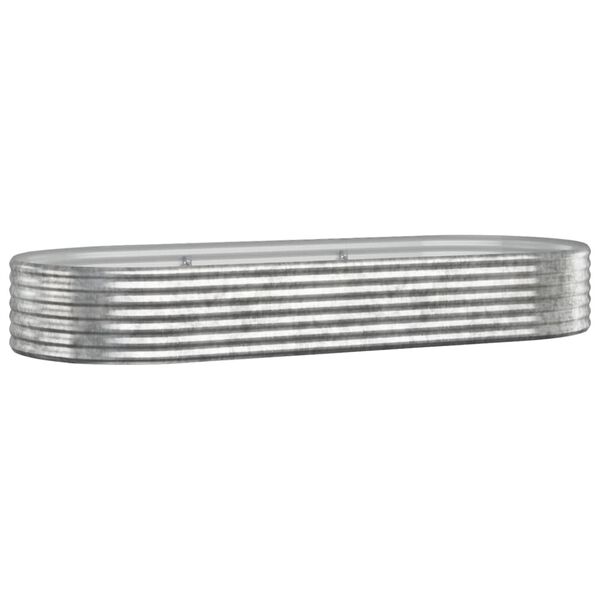 vidaXL Jardinera arriate acero galvanizado plata 249x100x36 cm