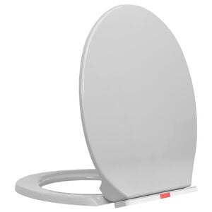 vidaXL Tapa de WC cierre suave desenganche r&aacute;pido ovalada gris claro