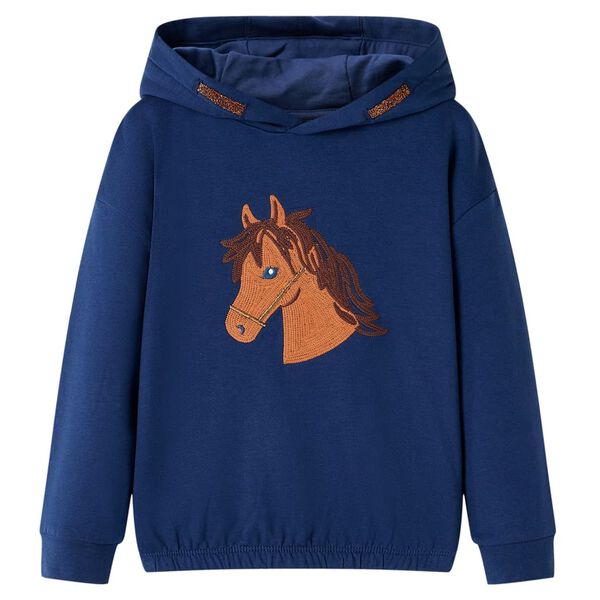 Sudadera infantil con capucha azul marino 104