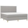 vidaXL Cama box spring con colch&oacute;n tela gris claro 160x200 cm