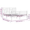 vidaXL Estructura de cama matrimonio con cabecero madera maciza blanco