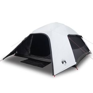 vidaXL Tienda de campa&ntilde;a igl&uacute; 4 personas tela opaca impermeable blanco