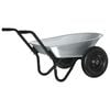 vidaXL Carretilla Plata y Negro 80 L 120 kg Acero Galvanizado