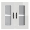vidaXL Armario de cocina de pared con puerta de cristal "Kalmar" de, madera de ingeniería blanca brillante