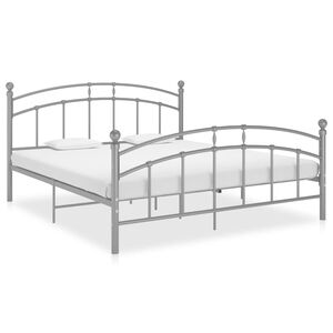 vidaXL Estructura de cama sin colch&oacute;n metal gris 180x200 cm