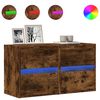 vidaXL Muebles TV de pared luces LED 2 uds roble ahumado 41x31x45 cm