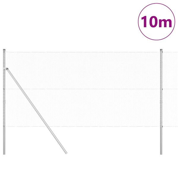 vidaXL Poste de Valla Plateado 10 x 1,4 m (malla de 13 mm) Acero