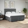 vidaXL Cama box spring con colch&oacute;n tela gris oscuro 200x200 cm