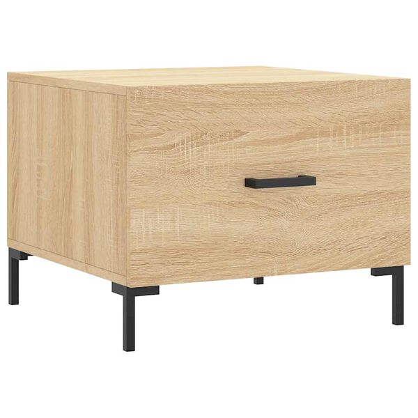 vidaXL Mesa de centro madera contrachapada roble Sonoma 50x50x40 cm