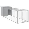 vidaXL Caseta perros corral acero galvanizado gris claro 110x405x110cm