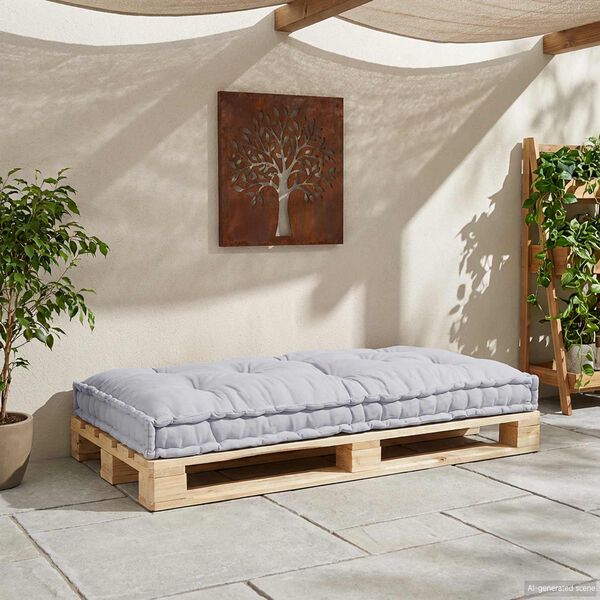 vidaXL Coj&iacute;n para Sof&aacute; Pallet Gris 120 x 80 x 12 cm Tela