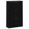 vidaXL Mueble zapatero madera contrachapada negro 63x24x103 cm