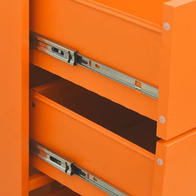 vidaXL Armario de cajones de acero naranja 80x35x101,5 cm