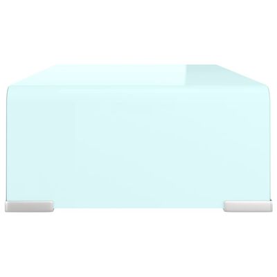 vidaXL Soporte para TV/Elevador monitor cristal blanco 40x25x11 cm