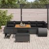 vidaXL Conjunto de sof&aacute;s de jard&iacute;n 9 pcs Negro rat&aacute;n sint&eacute;tico