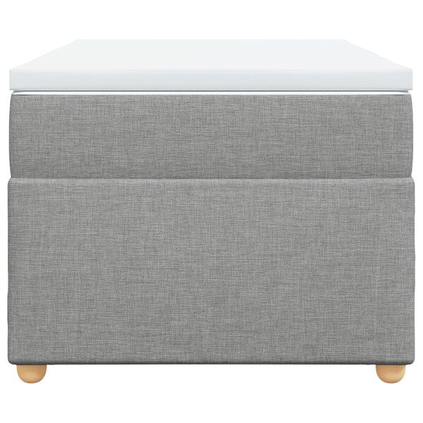 vidaXL Cama box spring con colchón tela gris claro 90x200 cm