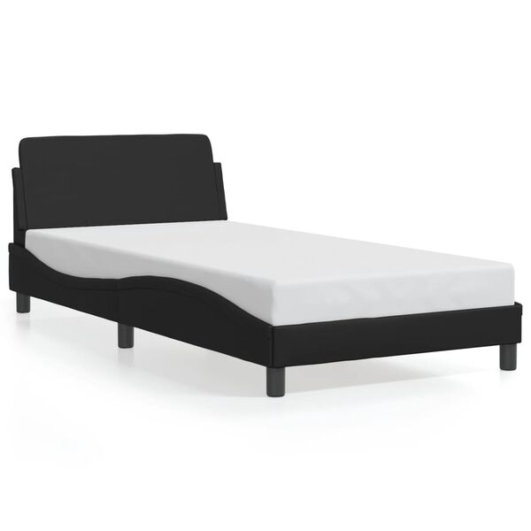 vidaXL Estructura de cama Dover cuero sint&eacute;tico negro 100x203 cm