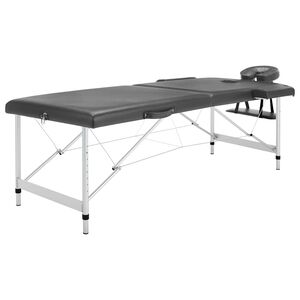 vidaXL Camilla de masaje 2 zonas marco aluminio antracita 186x68 cm
