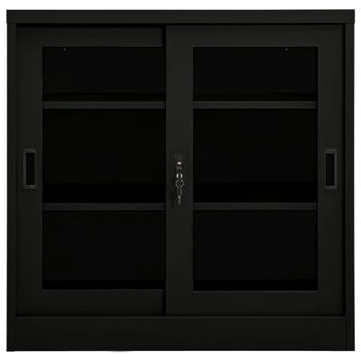 vidaXL Armario con puerta corredera acero negro 90x40x90 cm
